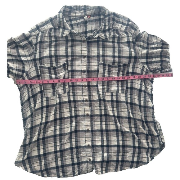 Anthropologie Pilcro Hadley Relaxed Plaid Shirt 3X Button Front Flannel Cabin - Picture 6 of 8